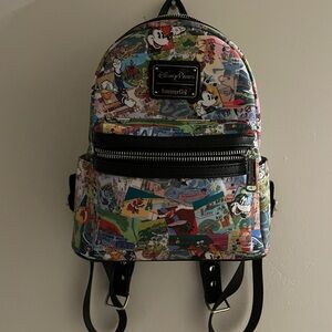Loungefly Disney Parks Multicolor Cartoon Backpack